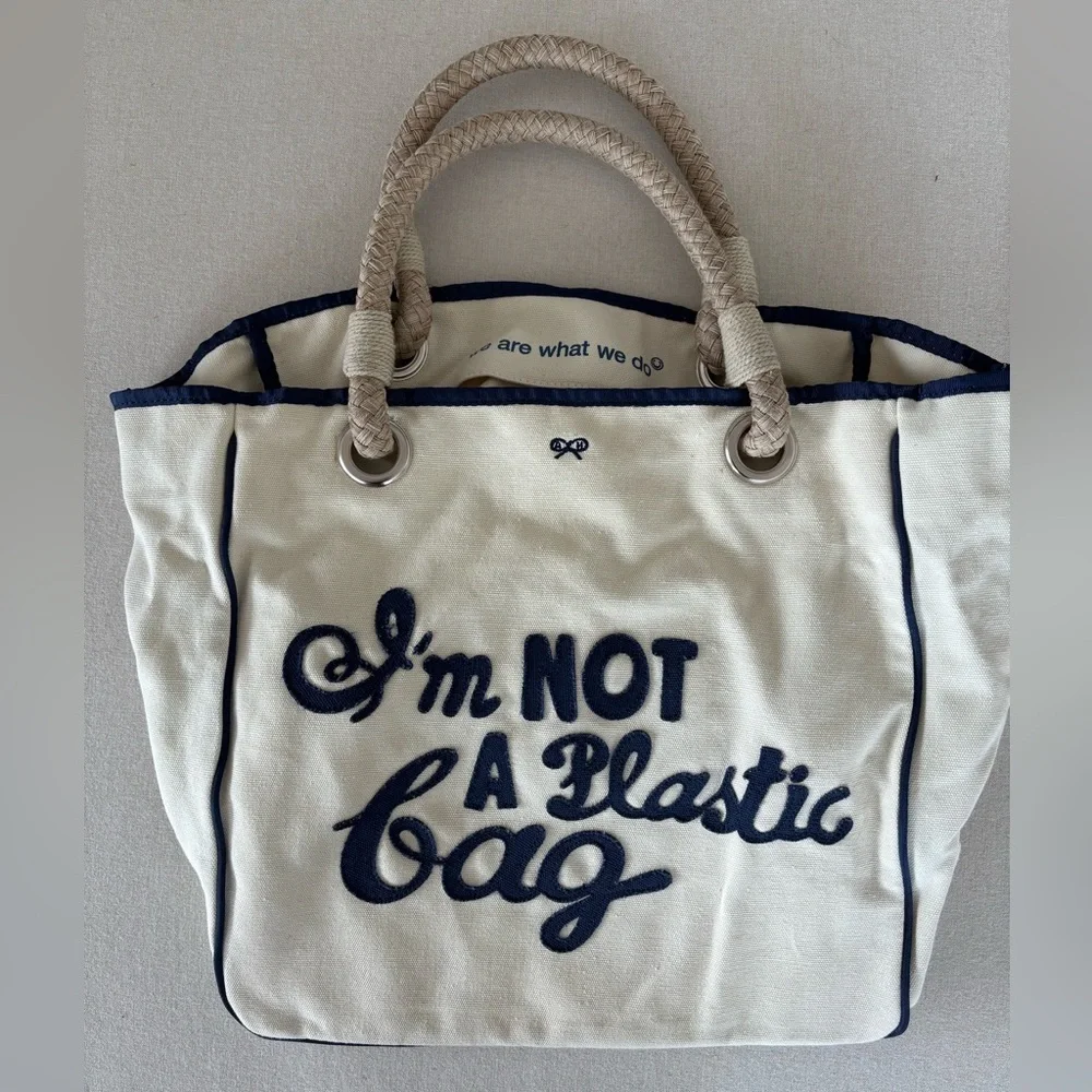 Anya Hindmarch vintage I’m not a plastic bag tote canvas - Picture 1 of 9